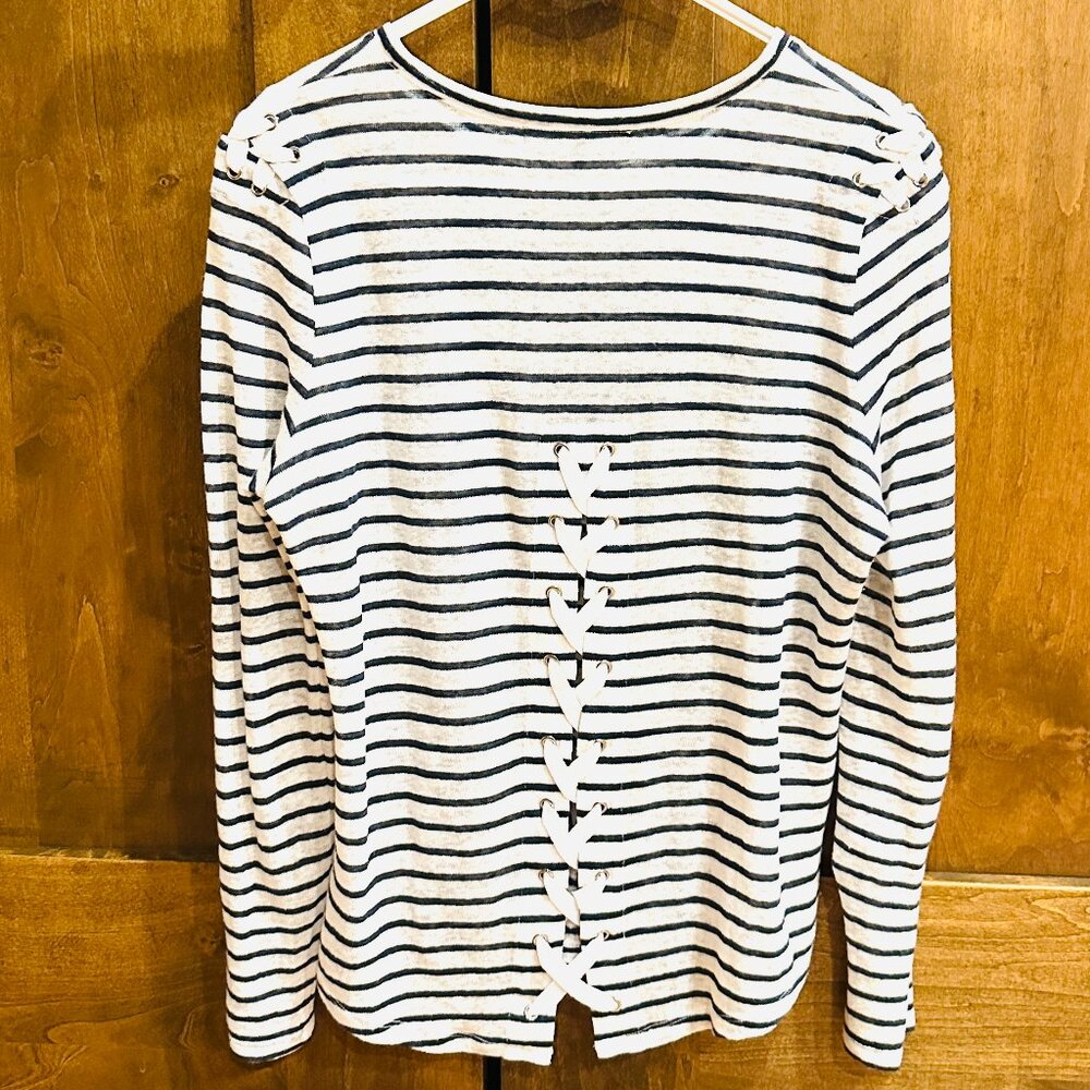 GENERATION LOVE LACE UP LINEN SHIRT MEDIUM NWOT
